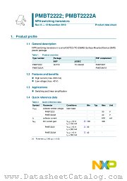 PMBT2222A datasheet pdf NXP Semiconductors