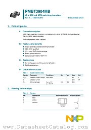 PMBT3904MB datasheet pdf NXP Semiconductors