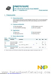 PMDT670UPE datasheet pdf NXP Semiconductors