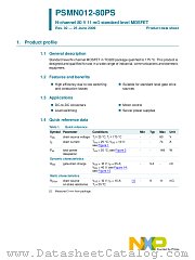 PSMN012-80PS datasheet pdf NXP Semiconductors