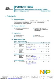 PSMN013-100ES datasheet pdf NXP Semiconductors