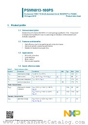 PSMN013-100PS datasheet pdf NXP Semiconductors
