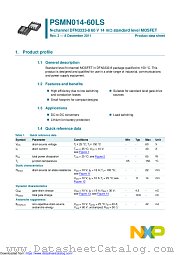 PSMN014-60LS datasheet pdf NXP Semiconductors