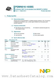 PSMN016-100BS datasheet pdf NXP Semiconductors