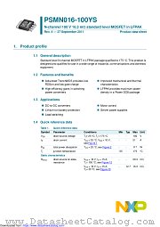 PSMN016-100YS datasheet pdf NXP Semiconductors