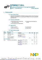 PSMN017-30LL datasheet pdf NXP Semiconductors
