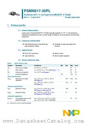 PSMN017-30PL datasheet pdf NXP Semiconductors