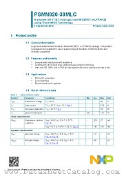 PSMN020-30MLC datasheet pdf NXP Semiconductors