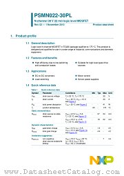 PSMN022-30PL datasheet pdf NXP Semiconductors