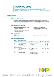 PSMN070-200B datasheet pdf NXP Semiconductors