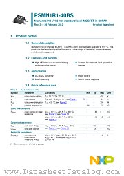 PSMN1R1-40BS datasheet pdf NXP Semiconductors