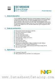 SC18IS602BIPW datasheet pdf NXP Semiconductors