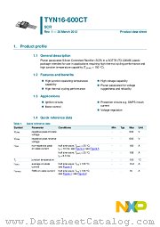 TYN16-600CT datasheet pdf NXP Semiconductors