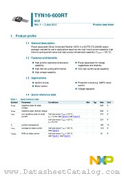 TYN16-600RT datasheet pdf NXP Semiconductors