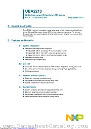 UBA2213AP datasheet pdf NXP Semiconductors