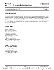 PT2241 datasheet pdf Princeton Technology Corporation