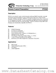 PT2243 datasheet pdf Princeton Technology Corporation