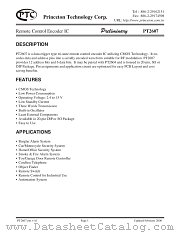 PT2607 datasheet pdf Princeton Technology Corporation