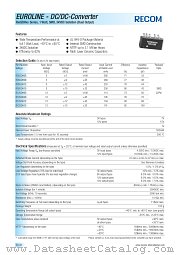 R05SDH09 datasheet pdf Recom International Power