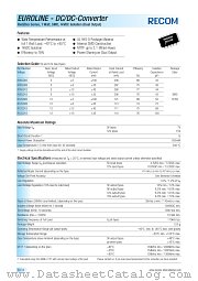 R05SD15 datasheet pdf Recom International Power