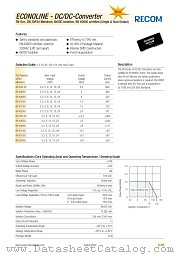 RV-0515D datasheet pdf Recom International Power