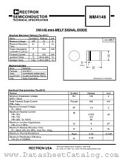 MM4148 datasheet pdf Rectron Semiconductor