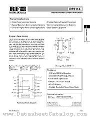 RF2114 datasheet pdf RF Micro Devices