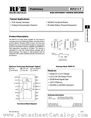 RF2117PCBA datasheet pdf RF Micro Devices