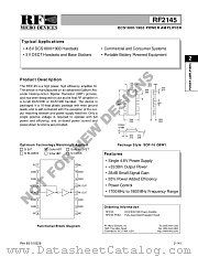 RF2145 datasheet pdf RF Micro Devices