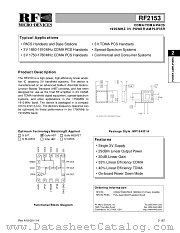 RF2153 datasheet pdf RF Micro Devices