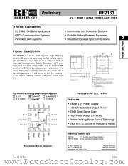 RF2163 datasheet pdf RF Micro Devices