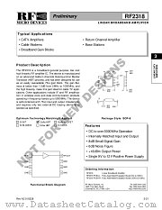 RF2318 datasheet pdf RF Micro Devices