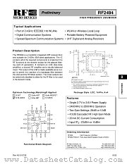RF2494 datasheet pdf RF Micro Devices