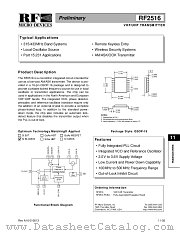 RF2516 datasheet pdf RF Micro Devices