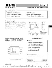 RF2641 datasheet pdf RF Micro Devices