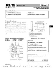 RF2643 datasheet pdf RF Micro Devices