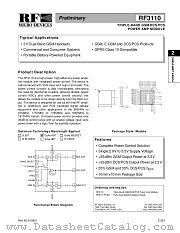 RF3110 datasheet pdf RF Micro Devices