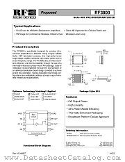 RF3800 datasheet pdf RF Micro Devices