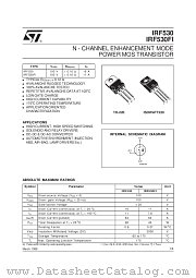 IRF530FI datasheet pdf SGS Thomson Microelectronics