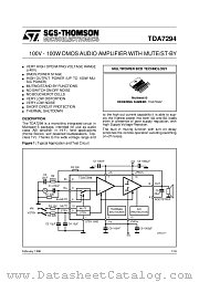 TDA7294 datasheet pdf SGS Thomson Microelectronics