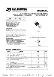 STP22NE03L datasheet pdf SGS Thomson Microelectronics