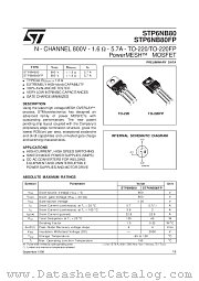 STP6NB80 datasheet pdf SGS Thomson Microelectronics