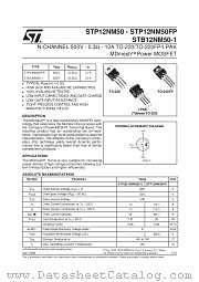 STB12NM50-1 datasheet pdf SGS Thomson Microelectronics