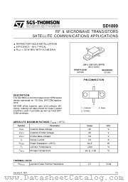 SD1899 datasheet pdf SGS Thomson Microelectronics