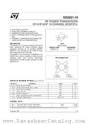 SD2921-10 datasheet pdf SGS Thomson Microelectronics