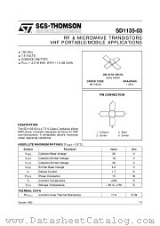SD1135-03 datasheet pdf SGS Thomson Microelectronics