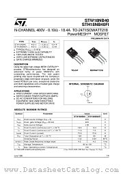 STW18NB40 datasheet pdf SGS Thomson Microelectronics
