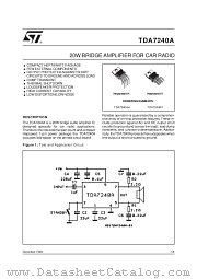 TDA7240A datasheet pdf SGS Thomson Microelectronics