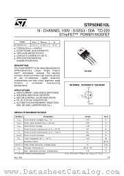 STP50NE10L datasheet pdf SGS Thomson Microelectronics