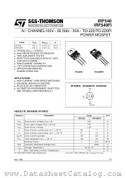 IRF540FI datasheet pdf SGS Thomson Microelectronics